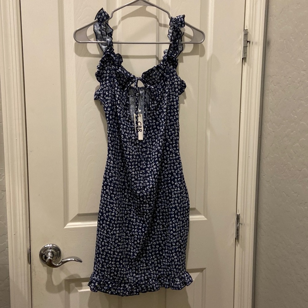 NWT navy/white dress with tie front Medium but would fit Small too CBR